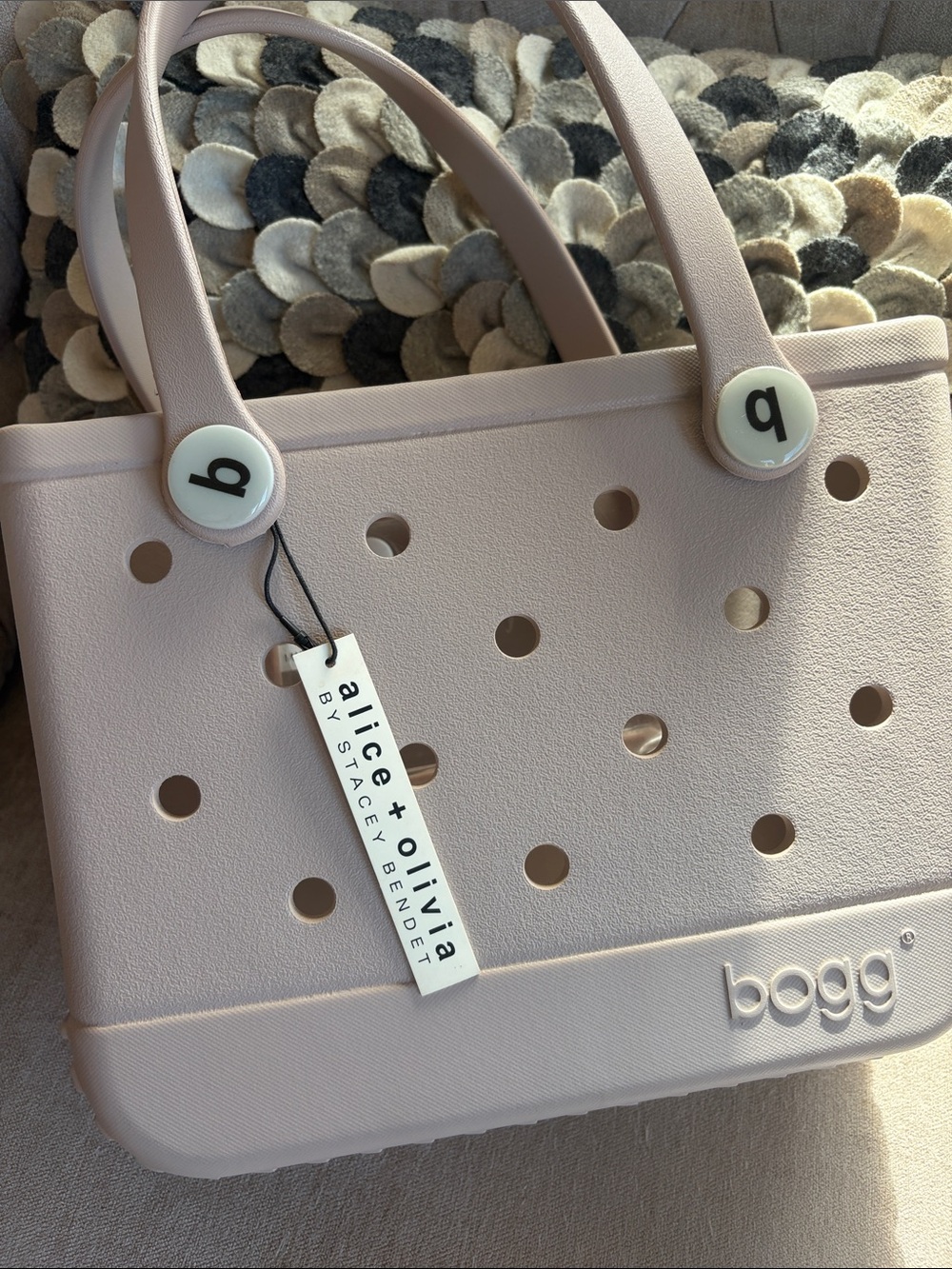 Alice + Olivia Blush Pink Perforated Bogg Tote